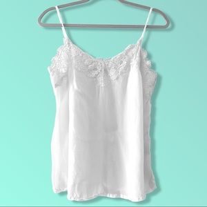 Abercrombie & Fitch White Loose Lace Tank Top - Women’s Size M